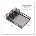 Cutlery Dispensers | Mind Reader PSNAMESH-BLK 11.5 in. x 14.75 in. x 5.5 in. Network Collection Utensil Napkin and Plate Countertop Organizer - Black image number 2