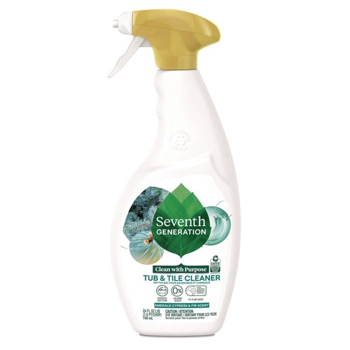 Bathroom Cleaners | Seventh Generation 67662077 26 oz Tub and Tile Cleaner Spray Bottle - Emerald Cypress and Fir Scent (8/Carton) image number 0