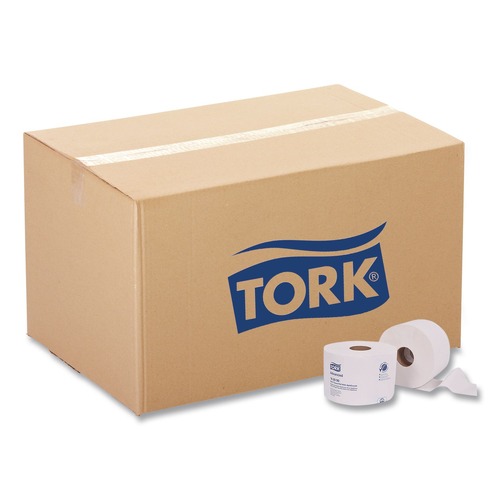 Perforated Roll & Hand Towels | Tork 162090 2-Ply Septic Safe Advanced Bath Tissue Roll with OptiCore - White (36/Carton) image number 0