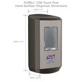 Hand Sanitizer Dispensers | PURELL 7824-01 CS8 5.79 x 3.93 x 15.64 1,200 mL Hand Sanitizer Dispenser - Graphite (1/Carton) image number 1