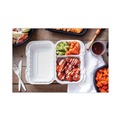 Food Containers & Lids | Pactiv Corp. YCN809620000 9 in. x 6 in. x 3 in. 2-Compartment EarthChoice SmartLock Microwavable MFPP Plastic Hinged Lid Container - White (270/Carton) image number 4
