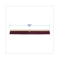 Brooms | Boardwalk BWK20336 3.25 in. Maroon Stiff Polypropylene Bristles 36 in. Brush Floor Brush Head image number 1