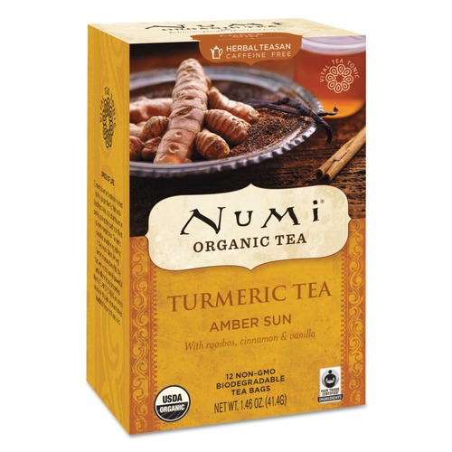 Tea | Numi 10552 1.46 oz Bag Turmeric Tea - Amber Sun (12/Box) image number 0