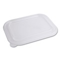 Food Containers & Lids | World Centric TRLCS10 7.8 in. x 10.2 in. x 0.5 in. Plastic Lids for TRSC60 Fiber Containers - Clear (400/Carton) image number 0