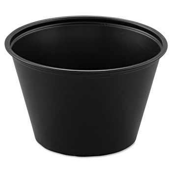 Dart P400BLK 4 oz. Polystyrene Portion Cups - Black (2500/Carton)