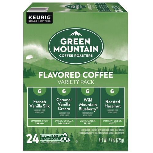 Coffee - Caffeinated | Green Mountain Coffee 5000374160 0.38 oz Flavored Variety Coffee K-Cups - Assorted Flavors (24/Box) image number 0