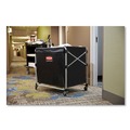 Carts | Rubbermaid Commercial 1881750 9.96 cu ft. 24.1 in. x 35.7 in. x 34 in. Collapsible X-Cart - Black/Silver image number 6
