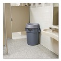 Waste Receptacle Lids | Rubbermaid Commercial FG354300GRAY BRUTE 22-3/8 in. Round Funnel Top Receptacle - Gray image number 4