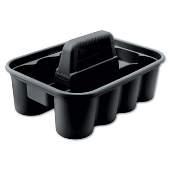 WASTE RECEPTACLE ACCESSORIES AND DOLLIES | Rubbermaid Commercial FG315488BLA Commercial Deluxe 15 in. x 7.4 in. 8-Compartment Carry Caddy - Black