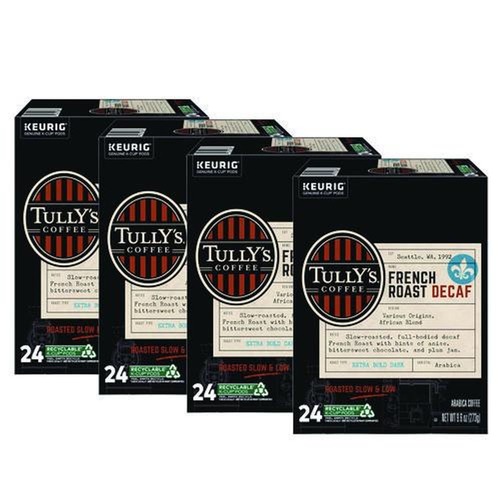 Coffee - Decaffeinated | Tully's Coffee 5000330024 Coffee K-Cups - French Roast Decaf (96/Carton) image number 0
