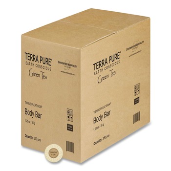 Diversified Hospitality Solutions TPPWBB125 Terra Pure 1.25 oz Cleansing Bar - Green Tea Lemongrass (350/Carton)