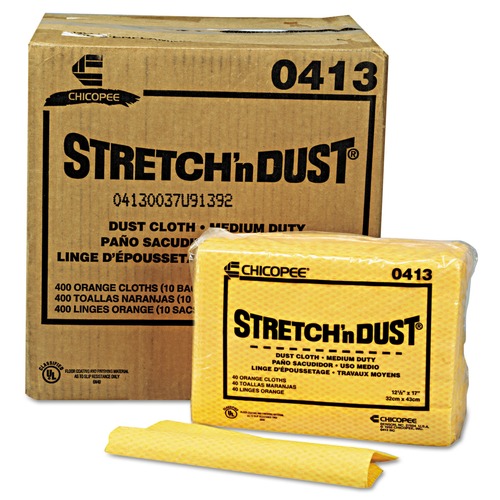 Dusting Wipes | Chix 0413 12.6 in. x 17 in. Stretch 'n Dust Cloths - Yellow (40/Pack, 10 Packs/Carton) image number 0