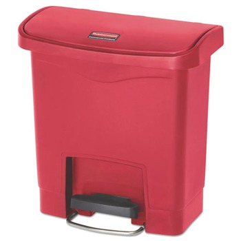 INDOOR WASTE RECEPTACLES | Rubbermaid Commercial 1883563 Streamline 4-Gallon Front Step Style Resin Step-On Container - Red