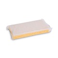 Scouring Pads & Sticks | Boardwalk 63BWK LD 3.6 in. x 6.1 in. Individually Wrapped Light Duty Scrubbing Sponge - Yellow/White (20/Carton) image number 1