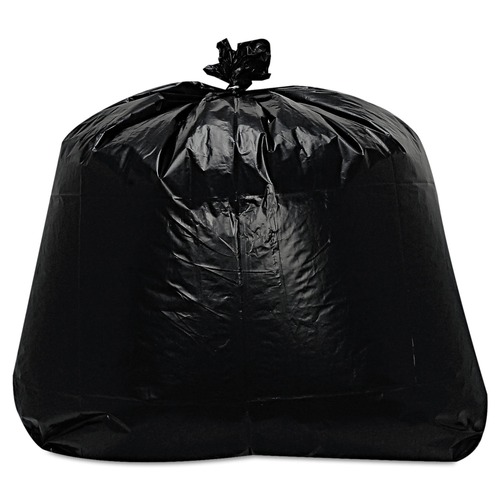 Low-Density Trash Bags | Trinity Plastics 100584 43 in. x 47 in. 56 gal. 1.6 mil Flat Pack Low-Density Can Liners - Black (100/Carton) image number 0