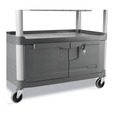 Carts | Rubbermaid Commercial FG409400GRAY 40.63 in. x 20 in. x 37.81 in. 300 lbs. Capacity 3 Shelves Plastic Xtra Instrument Cart with Locking Storage Area - Gray image number 4