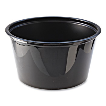 Fabri-Kal 000000000009505145 4 oz. Plastic Portion Cups - Black (20/Carton)