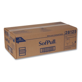 Georgia Pacific Professional 28125 SofPull 7.8 in. x 14.8 in. 1-Ply Premium Junior Capacity Towel - White (225/Roll, 8-Rolls/Carton)