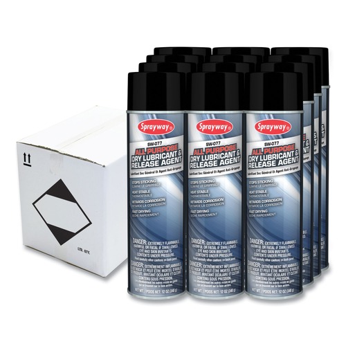 Lubricants & Penetrants | Sprayway SW077 12 oz. All Purpose Dry Lubricant and Release Agent (12/Carton) image number 0