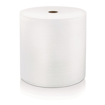 LoCor 46897 7 in. x 800 ft. 1-Ply Hard Wound Roll Towel - White (6/Carton)