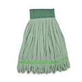 Mop Heads | Boardwalk BWKMWTMG Microfiber Looped-End Wet Mop Head - Medium, Green image number 0