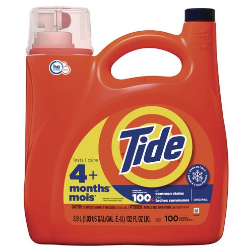 Laundry Detergents | Tide 80762743 132 oz HE Liquid Laundry Detergent - Original Scent (4/Carton) image number 0