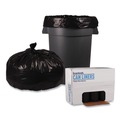 Low-Density Trash Bags | Boardwalk X7658SKKR01 38 in. x 58 in. 60 gal. 1.2 mil Recycled Low-Density Polyethylene Can Liners - Black (100/Carton) image number 1
