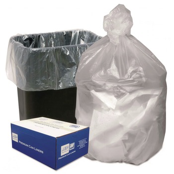 PRODUCTS | Ultra Plus 1506977 24 in. x 33 in. 8 mic 16 Gallon Can Liners - Natural (200/Carton)