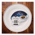 Plates | WNA RSMP91210WSLV 9 in. Diameter Masterpiece Plastic Dinnerware - White/Silver (10/Pack) image number 1