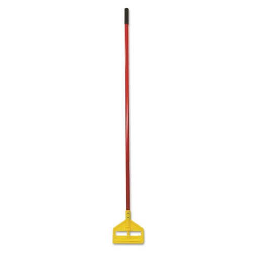 Mop Handles | Rubbermaid Commercial FGH14600RD00 60 in. Invader Fiberglass Side-Gate Wet-Mop Handle - Red/Yellow image number 0