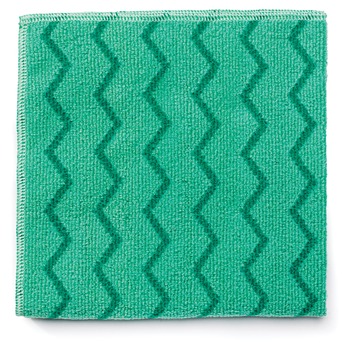 Rubbermaid Commercial FGQ62000GR00 16 in. x 16 in. Microfiber Reusable Cleaning Cloths - Green (12/Carton)