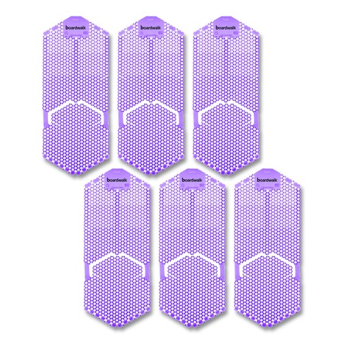 Toilet & Urinal Deodorizers | Boardwalk TSU-P-006I006I-11-AAS80 5.22 oz Vertical Urinal Screen - Lavender Scent/Purple (6/Carton) image number 0