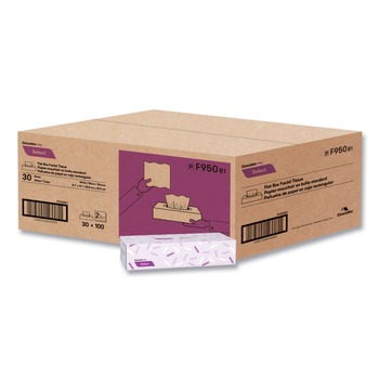 FACIAL TISSUES | Cascades PRO F950 2-Ply Select Flat Box Facial Tissue - White (30 Boxes/Carton)