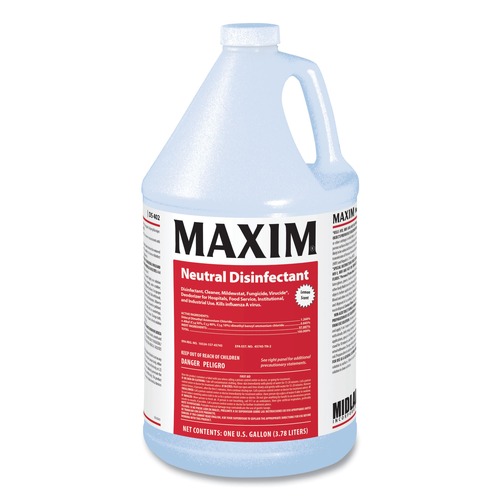 Disinfecting & Cleaning Solutions | Maxim 040200-41 1-Gallon Bottle Neutral Disinfectant - Lemon Scent (4/Carton) image number 0