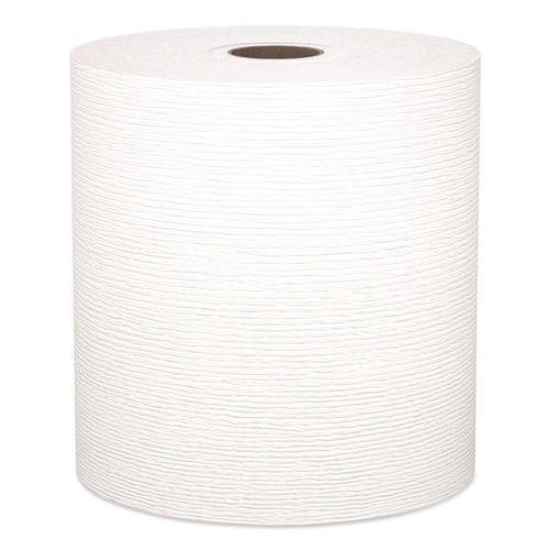 Perforated Roll & Hand Towels | Kleenex 01080 8 in. x 425 ft. 1.5 in. Core 1-Ply Hard Roll Paper Towels - White (12 Rolls/Carton) image number 0