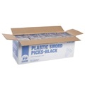 Perforated Roll & Hand Towels | AmerCareRoyal RP147BK 6 in. Plastic Sword Picks - Black (10000/Carton) image number 5