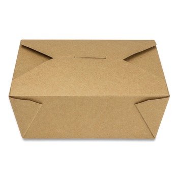 GEN KS10124 Reclosable 48 oz. Paper Take-Out Box - Kraft (300/Carton)