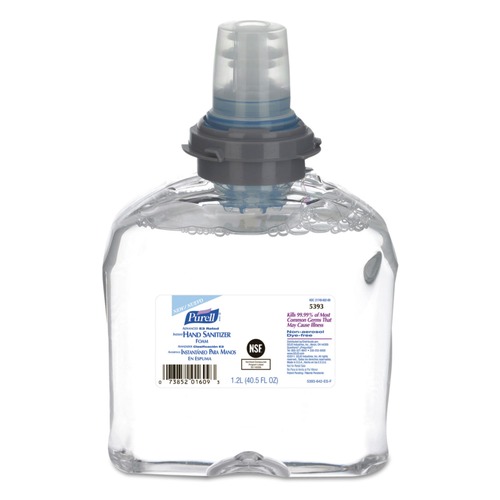 Hand Sanitizers | PURELL 5393-02 1200 ml Refill Fragrance-Free Advanced Hand Sanitizer E3-Rated Foam (2/Carton) image number 0
