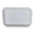 Food Containers & Lids | GEN 2SWH 8.5 in. x 6 in. x 0.7 in. #2S Meat Trays - White (500/Carton) image number 0