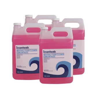 FLOOR CLEANERS | Boardwalk 570600-41ESSN 1 Gallon Bottle Lemon Scent Neutral Floor Cleaner Concentrate (4/Carton)