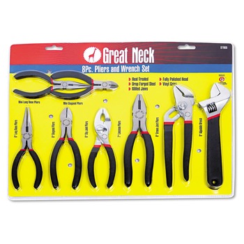  | Great Neck 87900 8-Piece Steel Pliers And Wrench Tool Set