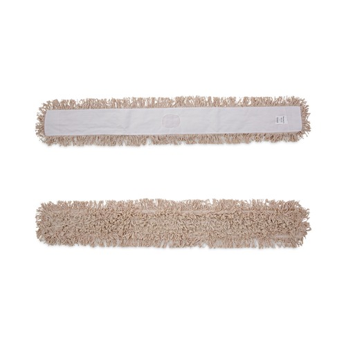 Mop Heads | Boardwalk BWK1360 60 in. x 5 in. Hygrade Cotton Industrial Dust Mop Head - White image number 0