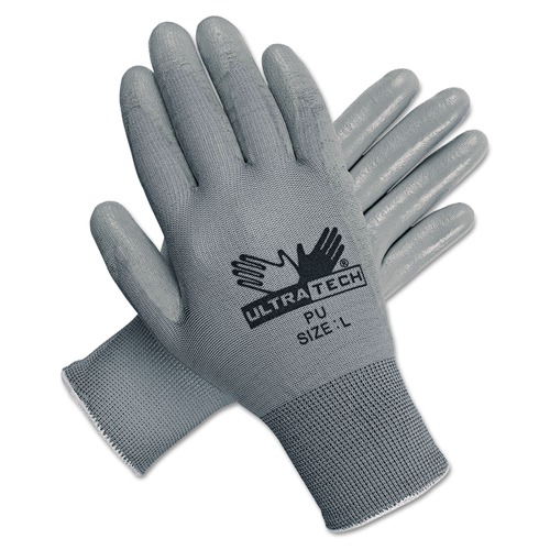 Work & Welding Gloves | MCR Safety 9696L Ultra Tech TaCartonile Dexterity Work Gloves - Large/White/Gray (1-Dozen) image number 0