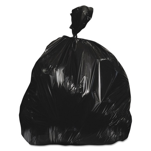 High-Density Trash Bags | Heritage Z6640WK R01 33 in. x 40 in. 22 mic 33 Gallon High-Density Waste Can Liners - Black (25 Bags/Roll, 10 Rolls/Carton) image number 0