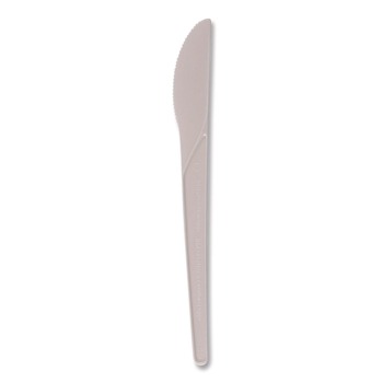 DISPOSABLE KNIVES | Eco-Products EP-S011 Plantware 6 in. Compostable Knife Cutlery - Pearl White (1000/Carton)