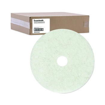 Boardwalk BWK4020NAT 20 in. Diameter Natural Burnishing Floor Pads - White (5/Carton)