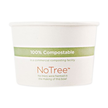 World Centric BOSU8 No Tree 3.4 in. Diameter x 2.3 in. h Sugarcane Paper Bowls - Natural (1,000/Carton)