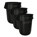 Indoor Waste Receptacles | Rubbermaid Commercial 1779739 Brute 55 Gallon Resin Container - Black (3/Carton) image number 0