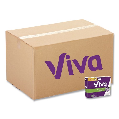 Perforated Roll & Hand Towels | Viva 56530 5.1 in. x 11 in. 1-Ply Signature Cloth Choose-A-Sheet Kitchen Roll Paper Towels - White (8/Carton) image number 0