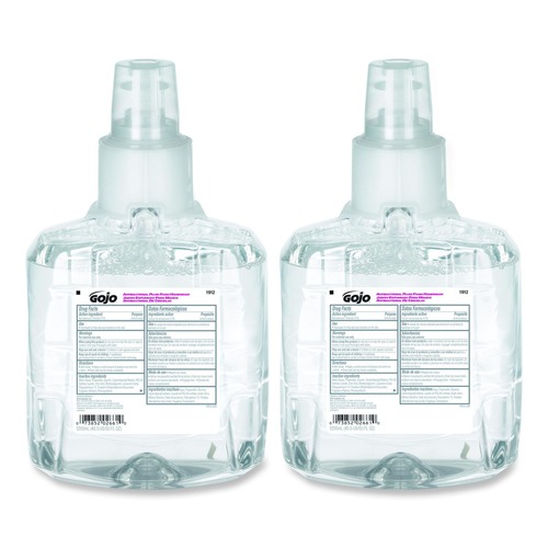 Soap Refills | GOJO Industries 1912-02 1200 ml Antibacterial Foam Handwash Refill for LTX-12 Dispenser - Plum Scent (2/Carton) image number 0